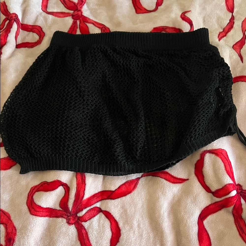 SHEIN Black Mesh Swim Coverup